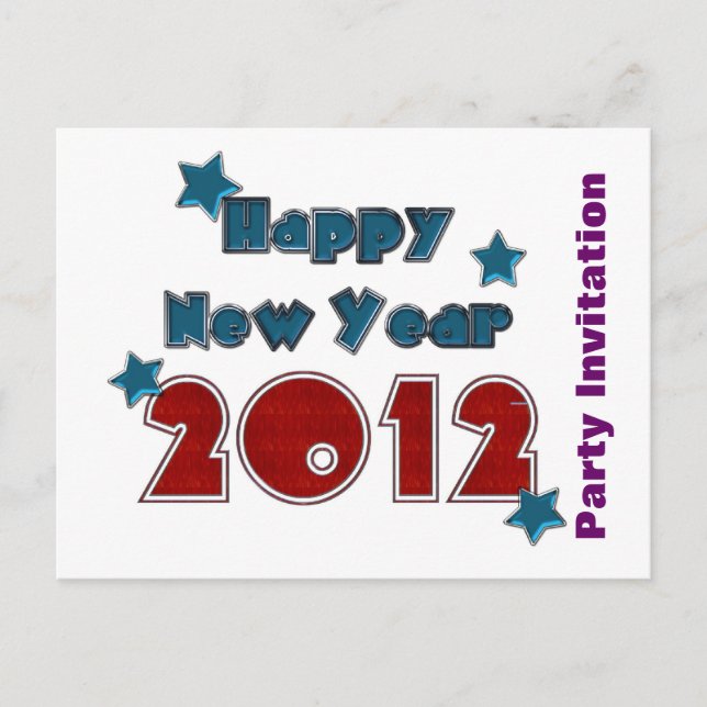 Joyeux Nouvel An 2012 Modèle de l'invitation de fê (Devant)