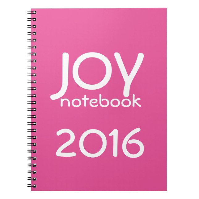 Joyeux Nouvel An 2016 JOY Carnet Rose Blanc (Devant)