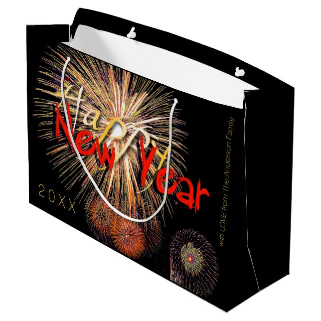 Joyeux Nouvel An 2023 Sac Cadeau Personnalisé (Dos Angle)