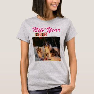 "Joyeux Nouvel An 2025 Tshirts - Festive Dog Party