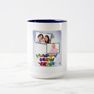 Joyeux Nouvel An Ajouter vos deux photos Mug