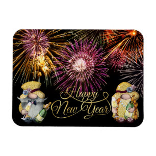Joyeux Nouvel An Gnomes Magnet