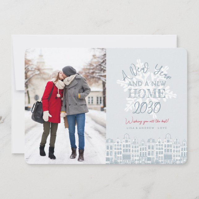 Joyeux Nouvel An Nouveau Accueil | Carte photo de  (Devant)