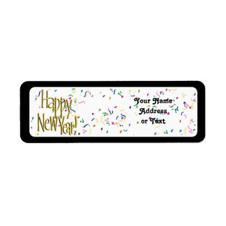 Joyeux Nouvel An - Texte Or sur Confetti Blanc