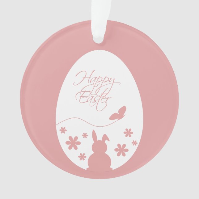 Joyeux OEuf de Pâques rose pastel moderne (devant)