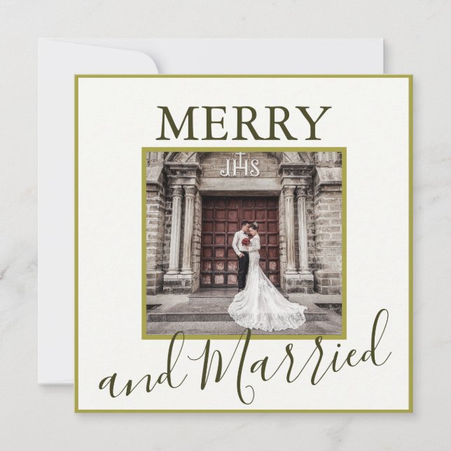 Joyeux or et Merci marié photo Mariage (Devant)