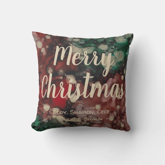 Joyeux oreiller Couleur de Noël éclatante (Recto)