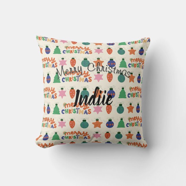 Joyeux Oreiller de Noël personnalisé (Recto)