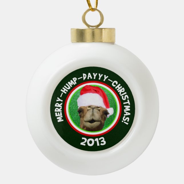 Joyeux ornement 2013 de Père Noël de chameau de (Devant)