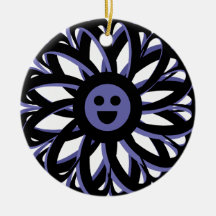 Joyeux ornement d'amitié aux fleurs - Bleu