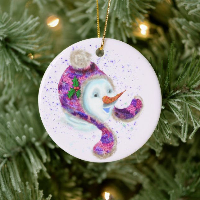 Joyeux ornement d'arbre de Noël Snowman (Arbre)
