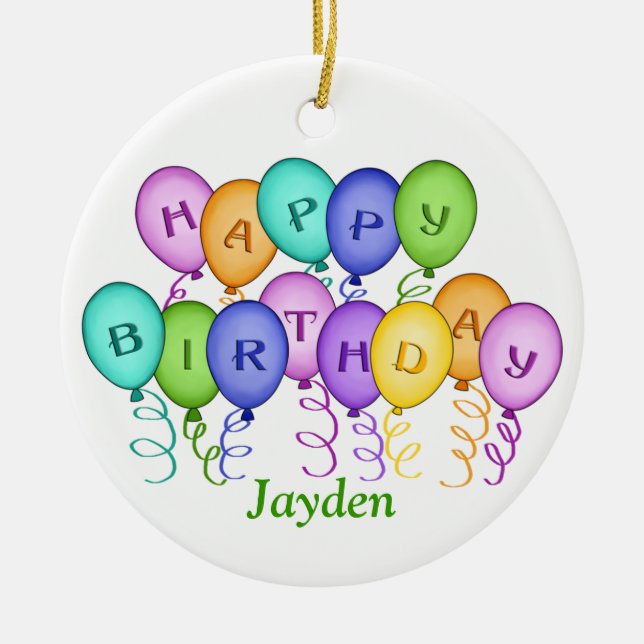 Joyeux ornement de ballons d'anniversaire (Devant)