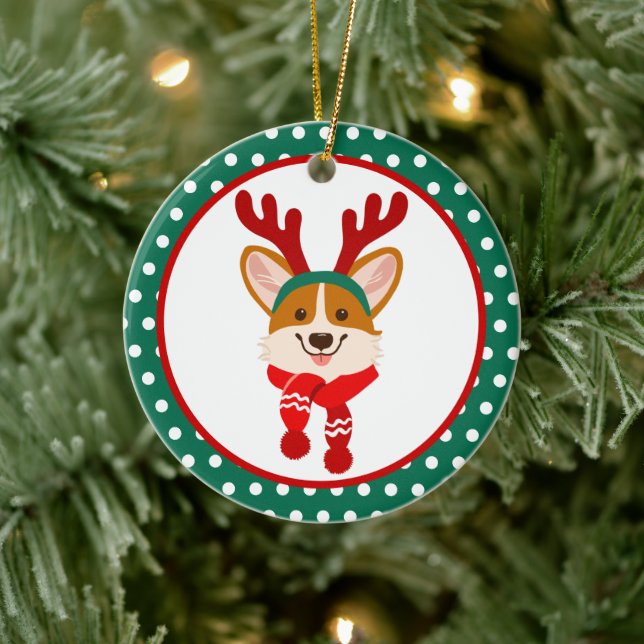 Joyeux ornement de corgi de Noël (Arbre)