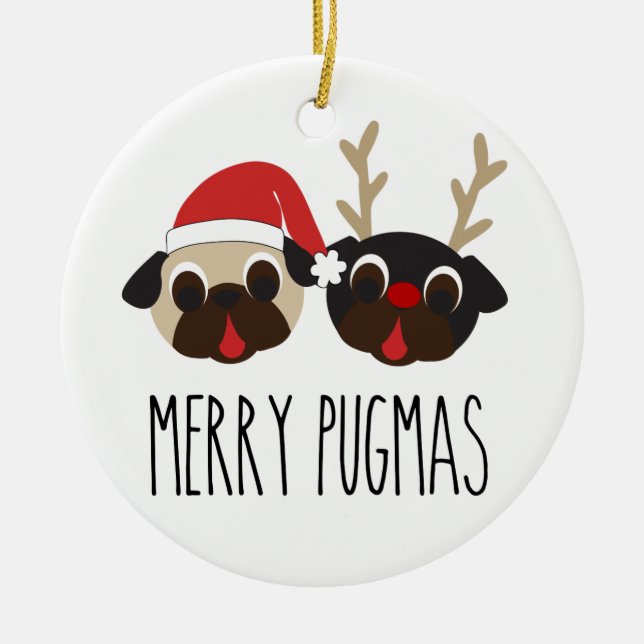 Joyeux ornement de Noël de Pugmas (Devant)