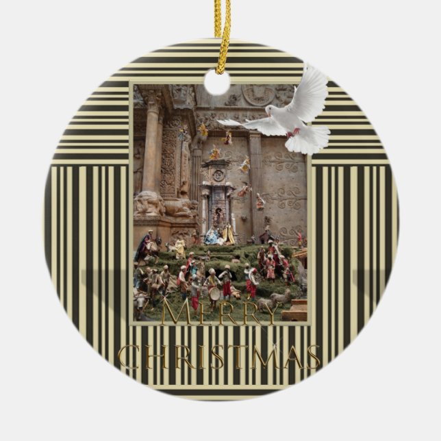 Joyeux ornement du cercle de Noël, la Nativité Jés (Devant)