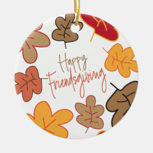 Joyeux ornement en céramique Friendsgiving