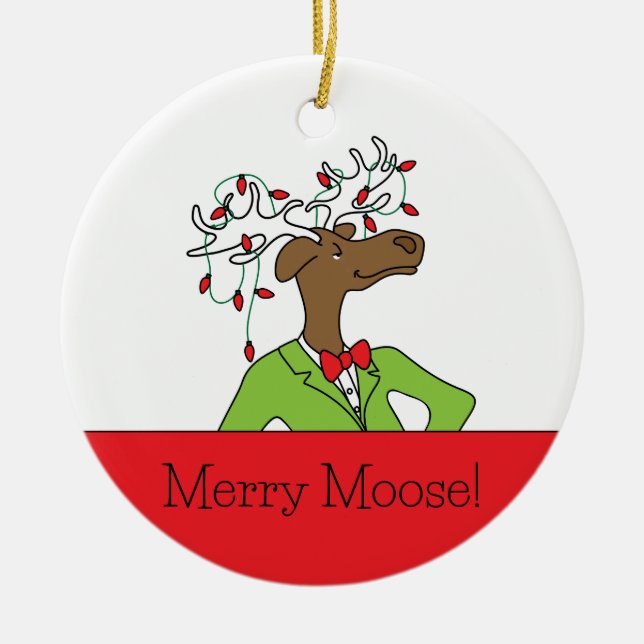 Joyeux ornement Moose (Devant)