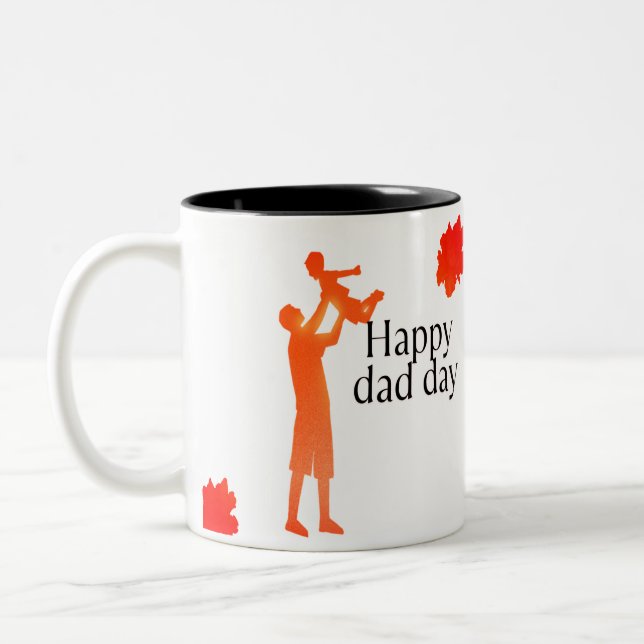 Joyeux papa Mug de jour - Père et enfant Silhouett (Gauche)