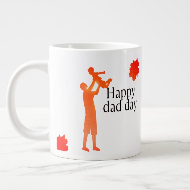Joyeux papa Mug de jour - Père et enfant Silhouett (Gauche)