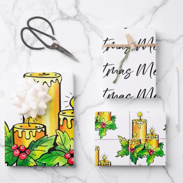 Joyeux papier enveloppant Noël (Recto)