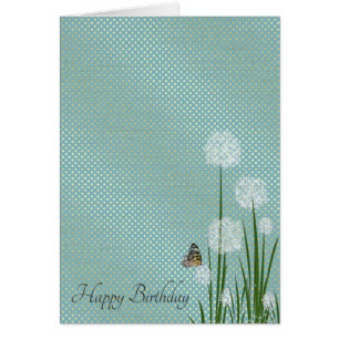 joyeux papillon d'anniversaire sur fleur bouffée