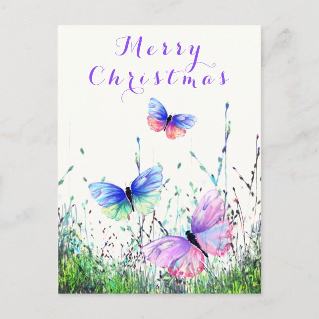 Joyeux Papillons de la carte de Noël volant dans l (Devant)