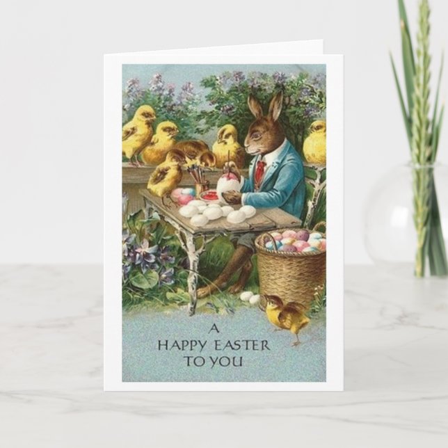 Joyeux Pâques ! Carte de voeux de Pâques victorien (Devant)