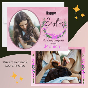 Joyeux Pâques Carte photo de Bunnies réels