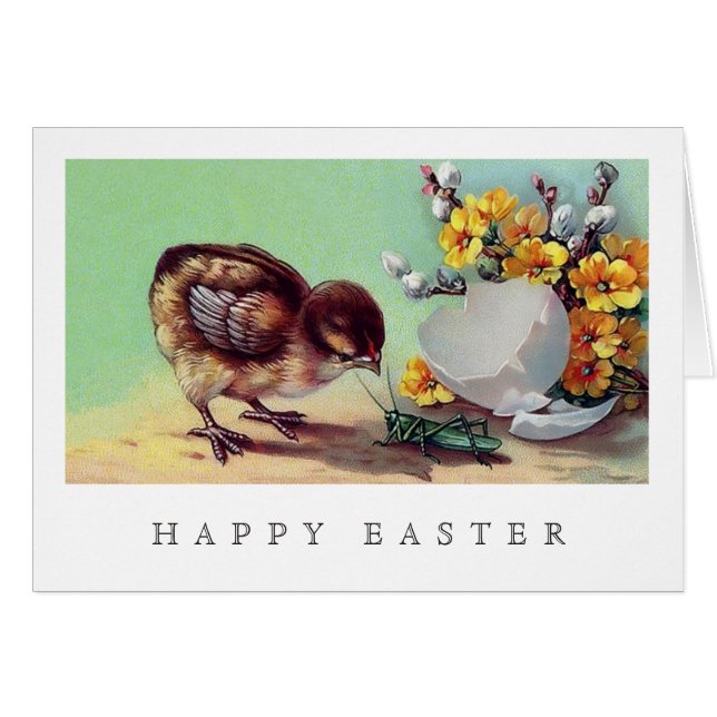 Joyeux Pâques. Carte vintage de Pâques (Devant horizontal)