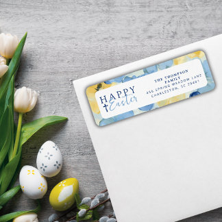 Joyeux Pâques Chrétien Printemps Floral Bleu