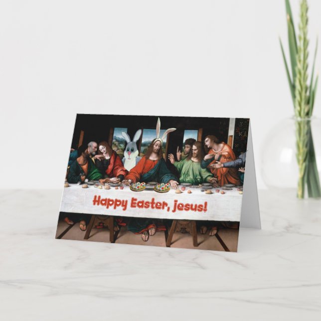 Joyeux Pâques, Jésus ! Carte de voeux de Pâques (Devant)