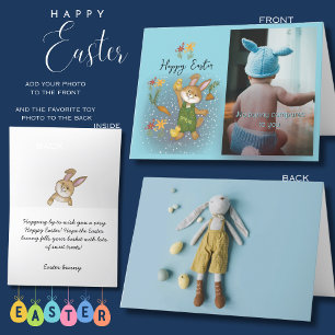 Joyeux Pâques Lapin de Pâques et carte pliée pho