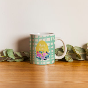 Joyeux Pâques rustique plaid tasse d'oeufs d'orang