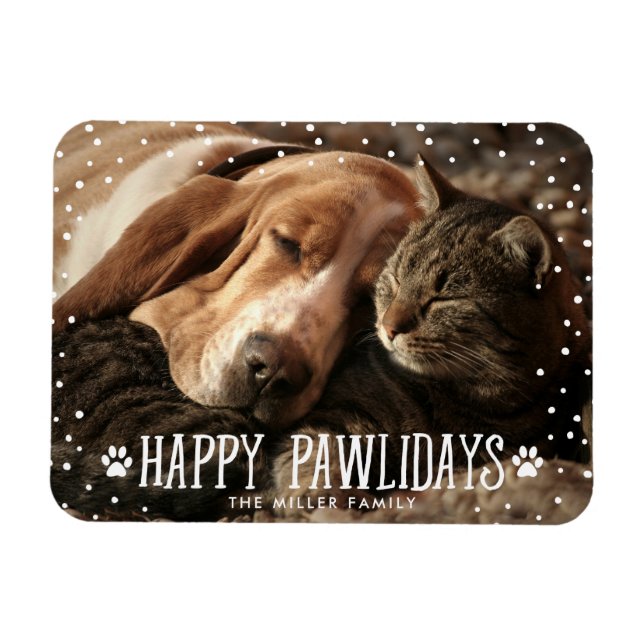 Joyeux Pawlidays | Magnet photo de vacances (Horizontal)
