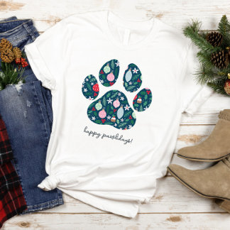 Joyeux Pawlidays Noël Tshirt pour amateur de chien