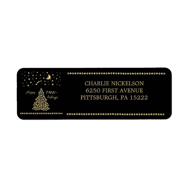 Joyeux Pawlidays, Or brillant Paw sapin de Noël (Devant)