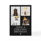Joyeux Pawsome Anniversaire Photo Collage Carte Ch