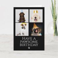 Joyeux Pawsome Anniversaire Photo Collage Carte Ch