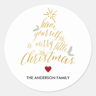 Joyeux petit autocollant rond Noël