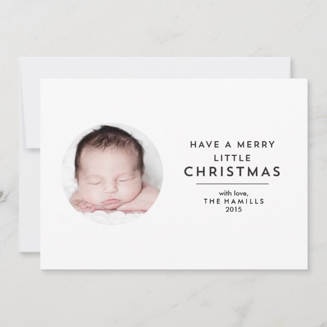 Joyeux petit Carte photo du cercle de Noël (Devant)