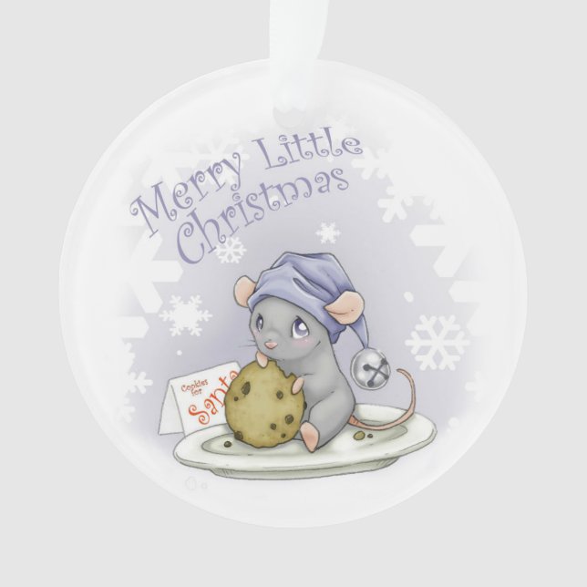 Joyeux petit ornement de souris de Noël (devant)