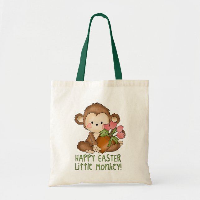 Joyeux petit sac fourre-tout de singe de Pâques (Devant)