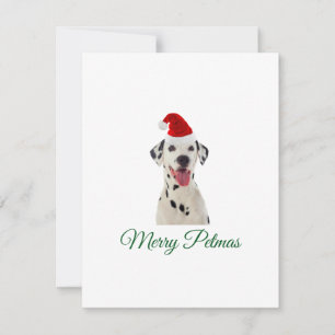 Joyeux Petmas Dalmatien chien carte de Noël