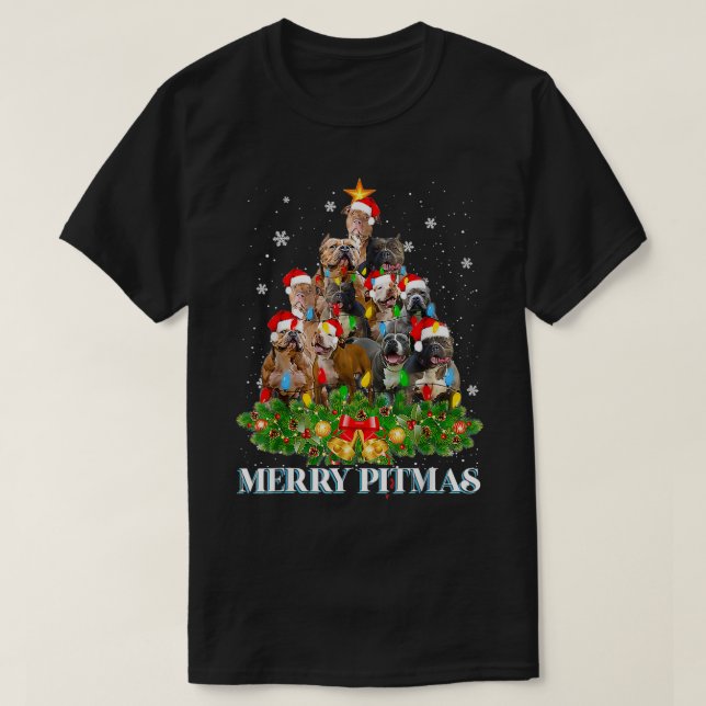 Joyeux Pitmas Pitbull Chien moche de Noël Sweat Tr (Design devant)