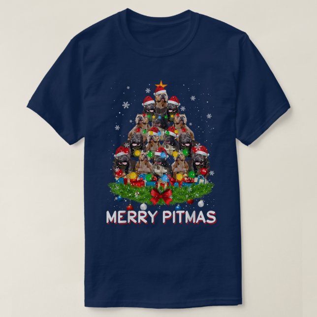 Joyeux Pitmas Pitbull Chien moche de Noël Sweat Tr (Design devant)