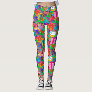 joyeux poop d'anniversaire emoji leggings