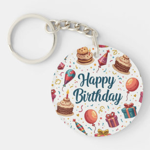 Joyeux Porte - clé acrylique d'anniversaire avec b