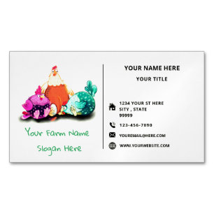 Joyeux poulets Amusants Magnet Carte de visite fer