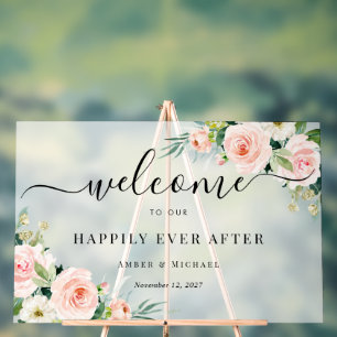 Joyeux Pour Toujours Panneau de Mariage en Acryliq
