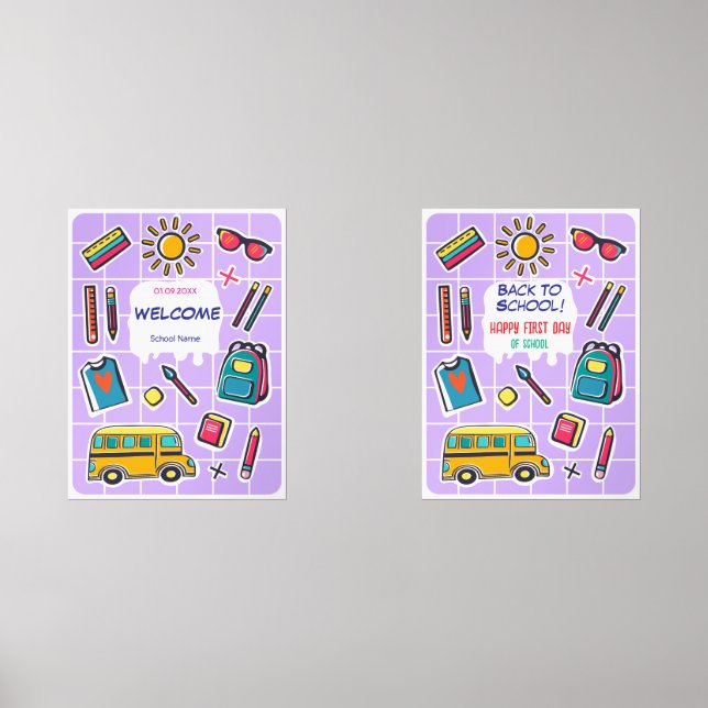 Joyeux premier jour d'école BIENVENUE (Recto)